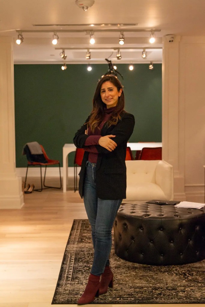 woman posing in foyer